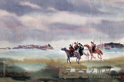 张阶平 80年代作 牧羊 25×36cm